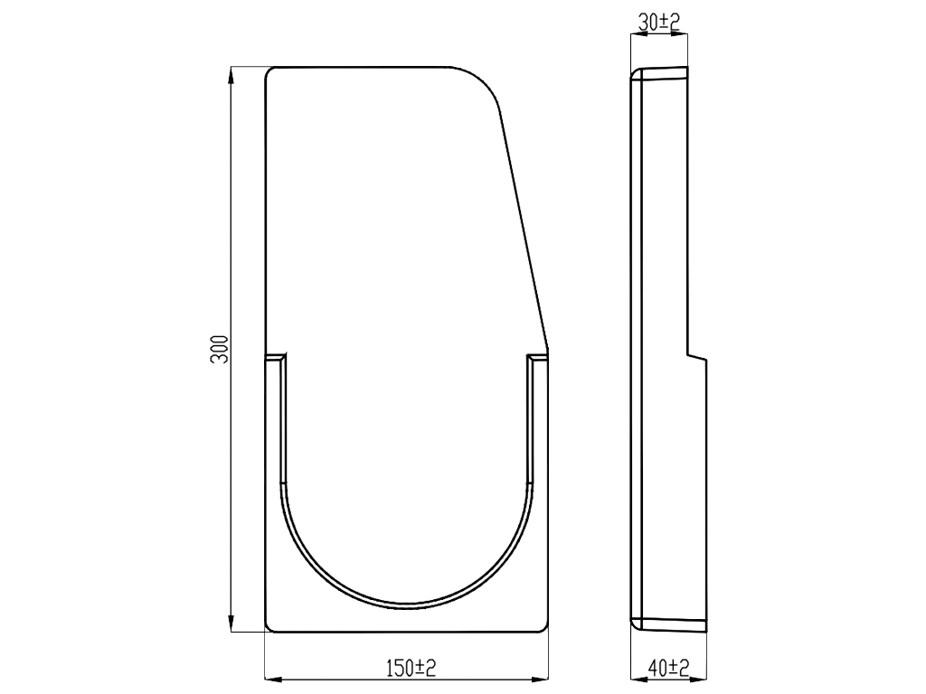 Заглушка для полимербетонного Бордюра Mono DN100 H300 полимербетонная конечная