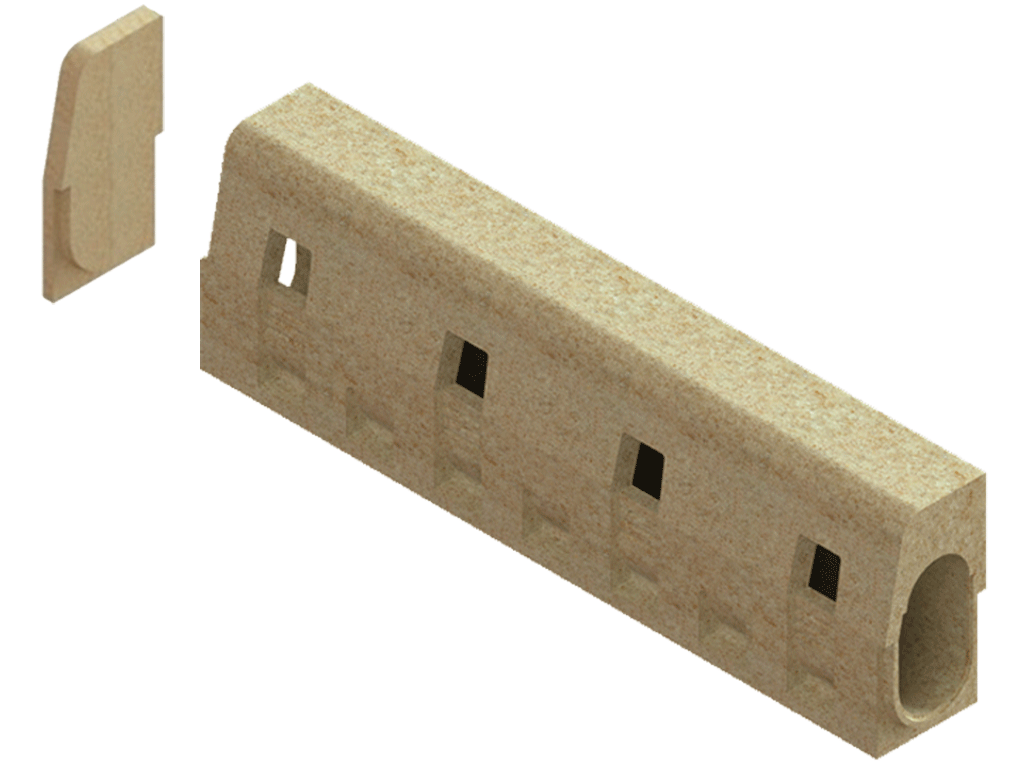 Заглушка для полимербетонного Бордюра DN100 H300 полимербетонная начальная