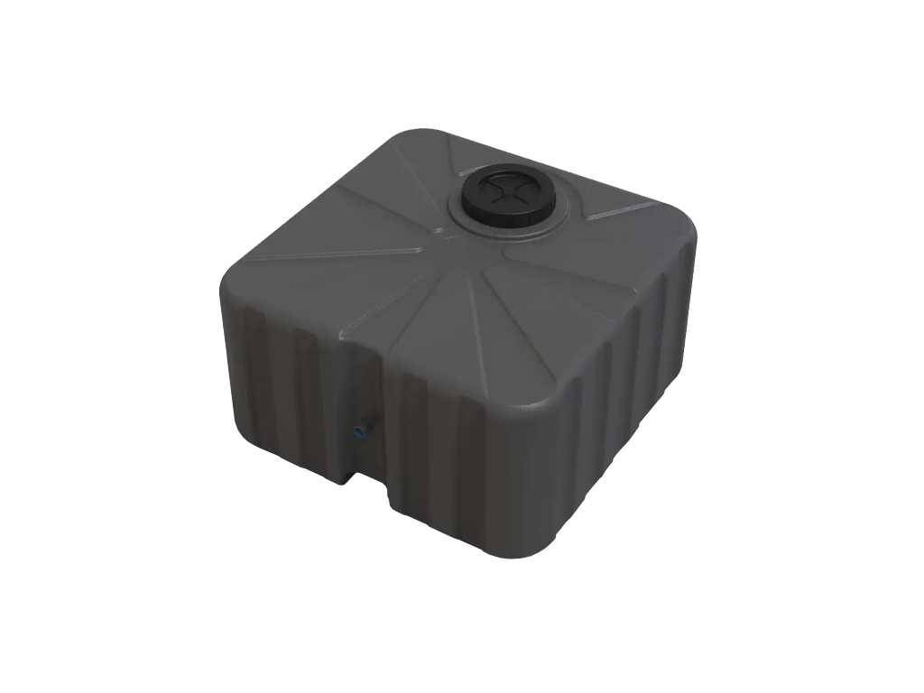 Rezervor PATRAT pentru dus de vara, cu volum W=100 litri, dotat cu para si robinet (600x600x320)