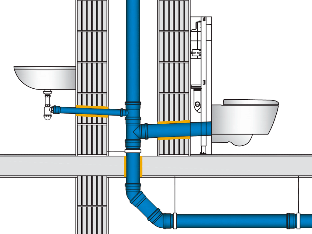 Тройник, ПП, D75x50мм, на 87 градусов, шумопоглощающий, для труб D50 и D75 использованных в внутренней канализации