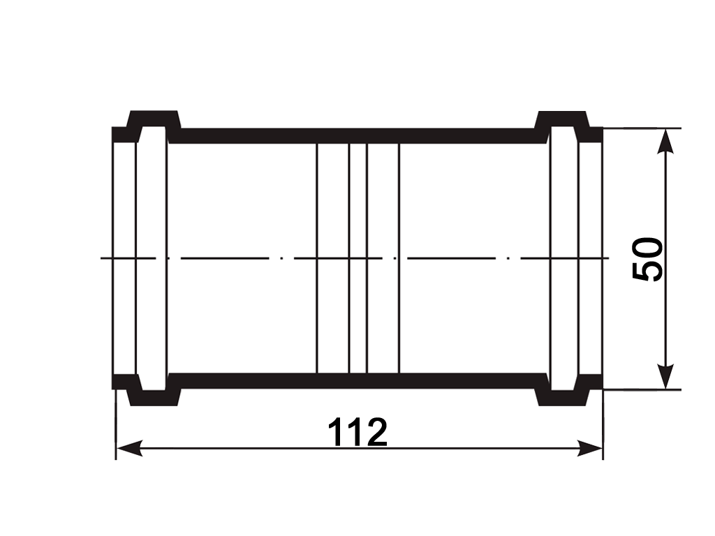 Муфта  с ограничителем, ПП, D50мм, шумопоглощающая, для труб D50 использованных в внутренней канализации