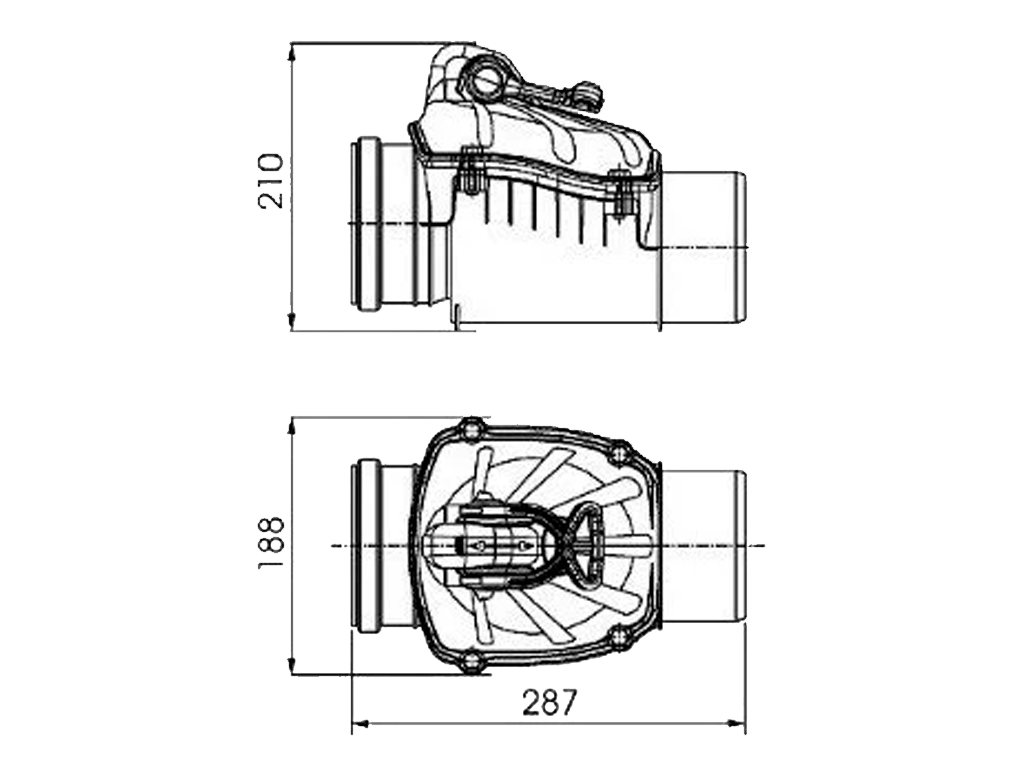 Oбратный клапан, канализационный горизонтальный Ø110 мм